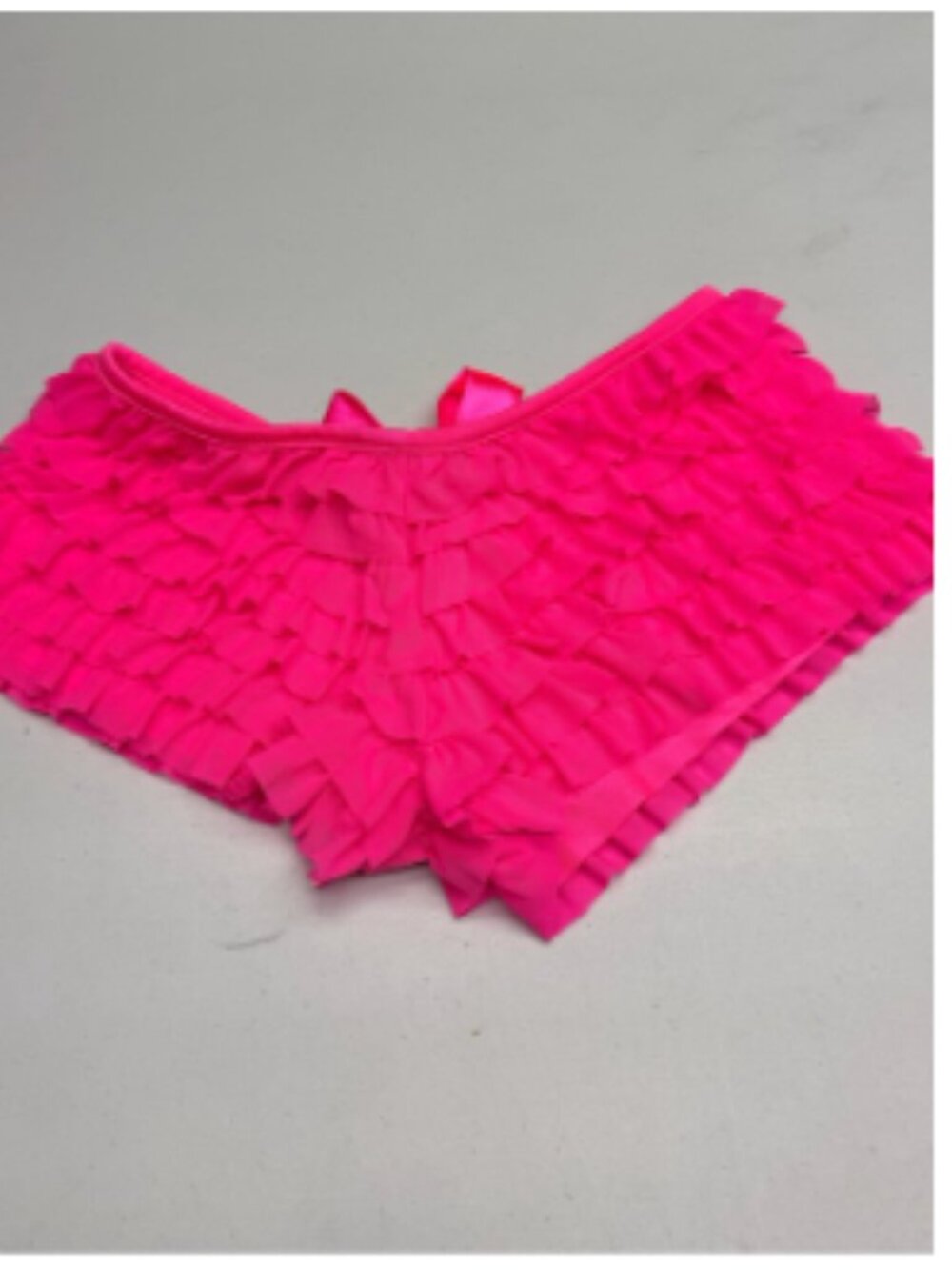La Petite Coquette Hot Pink Ruffle Ruffle Bootie Shorts, O/S
